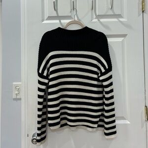 Striped Mock Neck Sweater